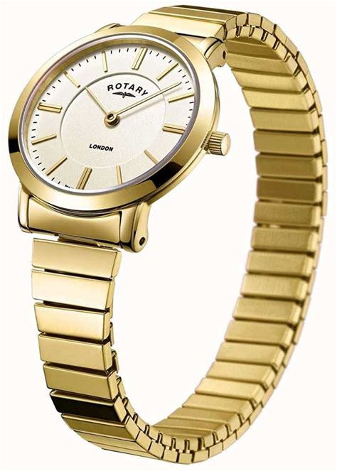 Rotary Womens London Gold Stainless Steel Expanding Bracelet Watch