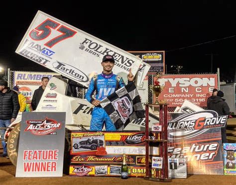 Kyle Larson Take All Star Circuit Of Champions Win At Williams Grove