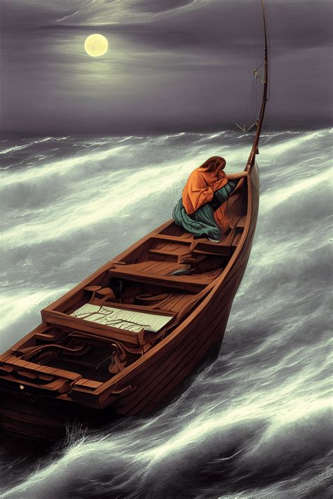 Jesus Asleep in Fishing Boat · Creative Fabrica