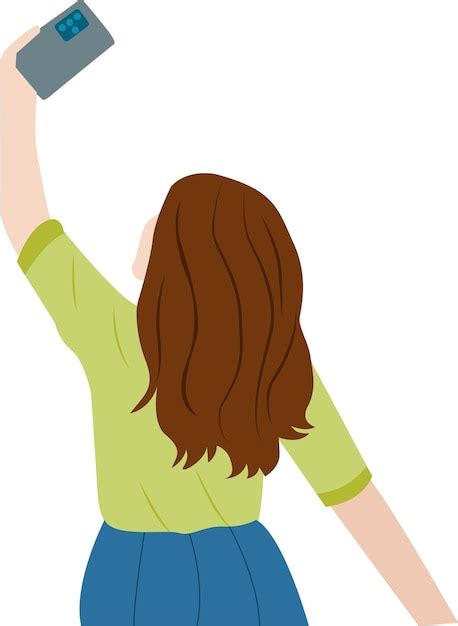 Premium Vector Woman Taking Selfie