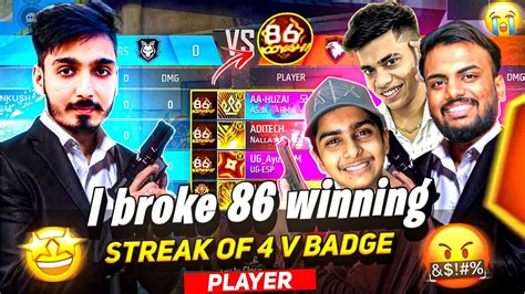 First Time Break 4 V Badge Youtuber 86 Winning Streak Youtuber क