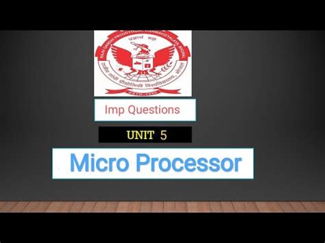 Rgpv Important Questions Microprocessor And It S Application EC 5th