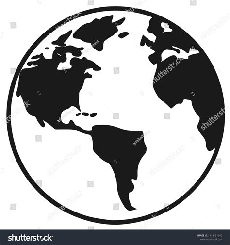 Globe World Map Vector Icon Round Stock Vector Royalty Free