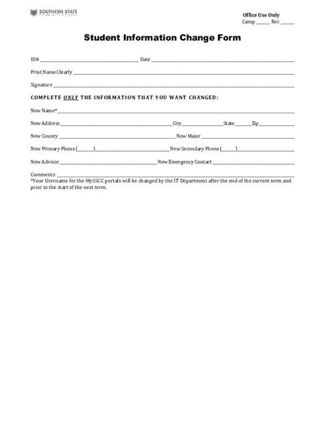 Fillable Online LASC STUDENT INFORMATION CHANGE FORM Fax Email Print