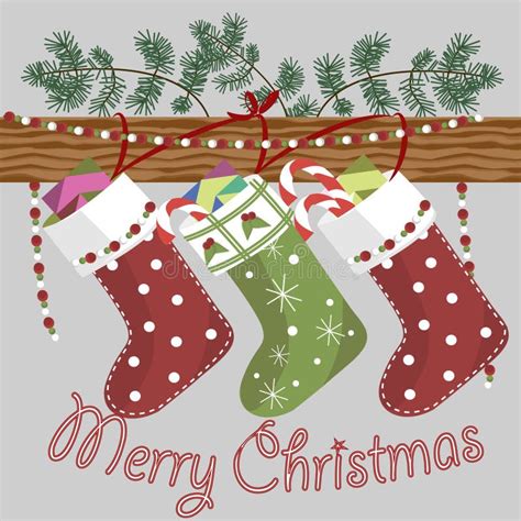 Vector Graphics Hand-drawn Elegant Merry Christmas Card Stock Vector ...