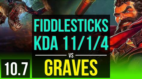 Fiddlesticks Vs Graves Jungle Kda 1114 Legendary Br Grandmaster V107 Youtube