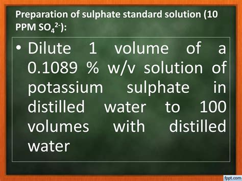 Limit Test For Sulphate Ppt