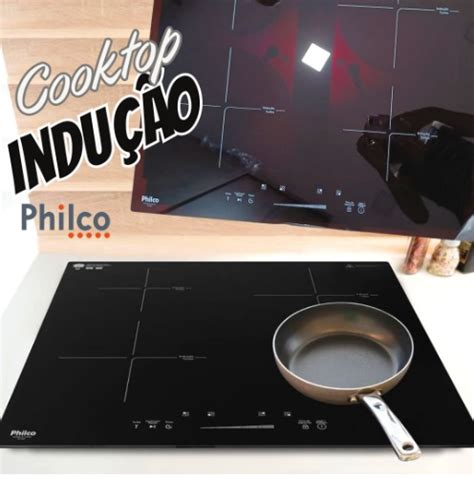 Fogão Cooktop De Indução Pct40p 9 Níveisturbo Touch Preto Philco 220v