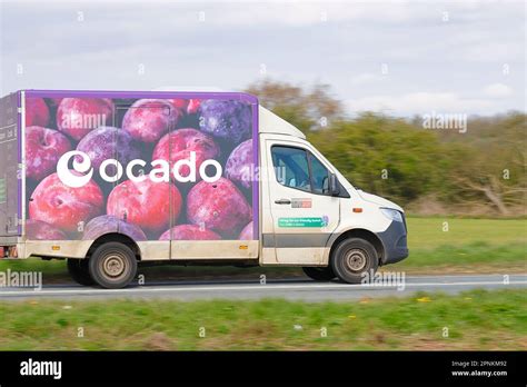 Ocado Van Out On Grocery Deliveries In The Sherburn In Elmet Area Of