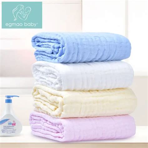 105 см* 105 см Детские банные полотенца, хлопок, марлевые одеяла, 6 ...