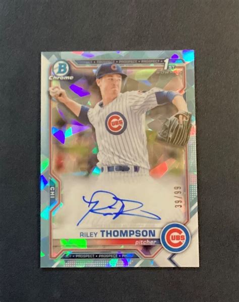 Riley Thompson Auto Bowman Chrome Blue Refractor Rookie