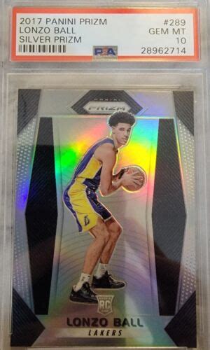 Panini Silver Prizm Lonzo Ball Psa Gem Mint Ebay