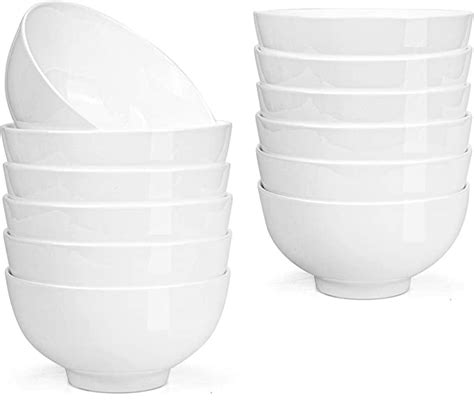 Foraineam Pack Inch Porcelain Bowls Ounce White Round Bowl Set