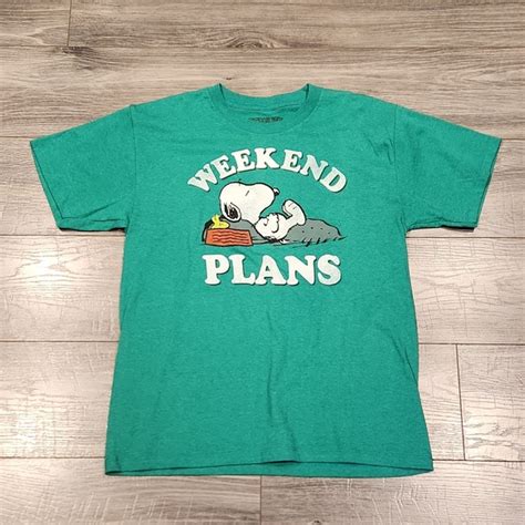 Peanuts Tops Euc Peanuts Weekend Plans Snoopy Woodstock Womens Sz M