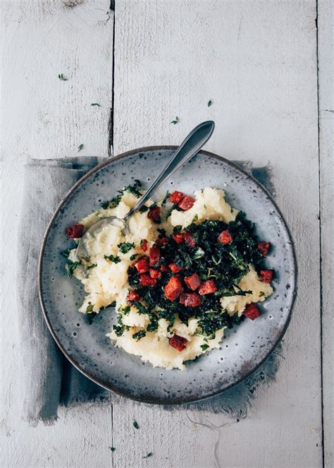 Knolselderijpuree Met Boerenkool Chorizo En Olijven Uit Pauline S Keuken