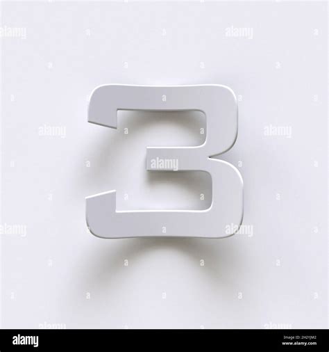 Bent Paper Font With Long Shadows Number Three D Render Illustration