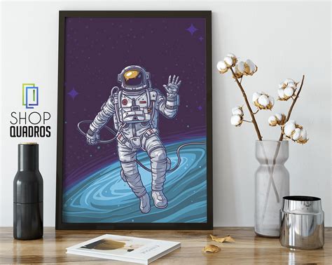 Astronauta Quadro Decorativo Quarto Sala Astronauta Espaço no Elo7