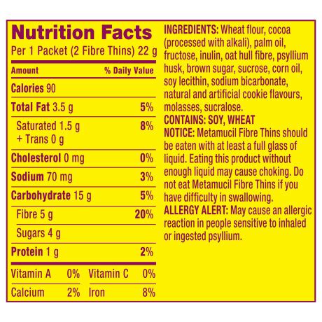 Metamucil Fiber Thins - Chocolate Flavored | Metamucil