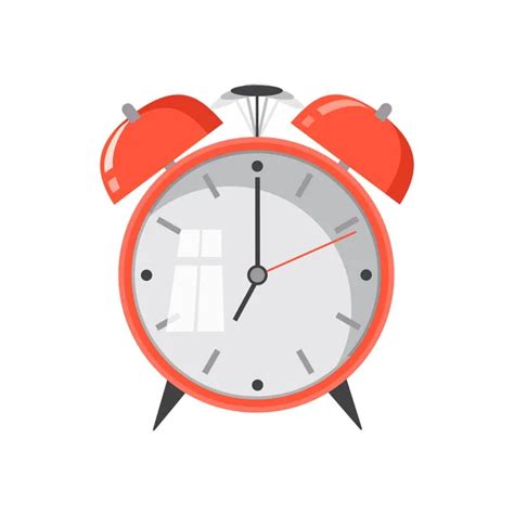 Cartoon Alarm Clock Ringing Wake Up Morning Concept Flat Design Stock