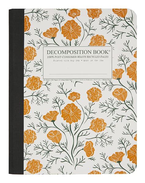 Decomposition California Poppies College Ruled Composition Notebook 9