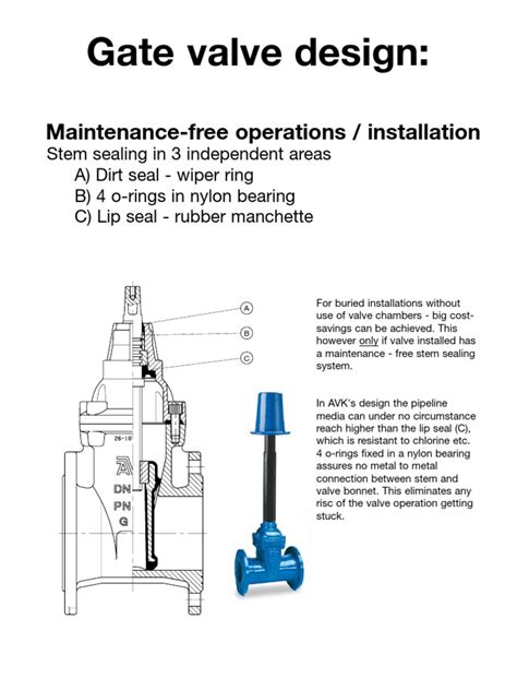 Avk Gate Valve Maintenance Free Design Concept Pdf Valve Nut Hardware