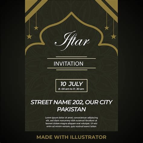 Premium Vector | Ramadan iftar invitation template