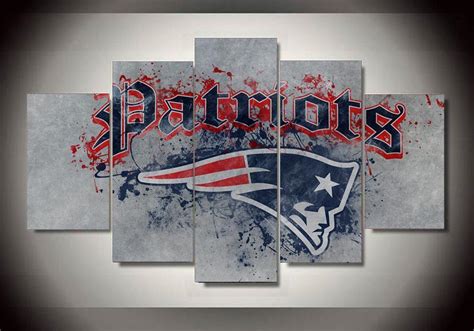 New England Patriots 1 Sport 5 Panel Canvas Art Wall Decor Canvas Storm