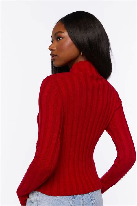 Ribbed Mock Neck Sweater