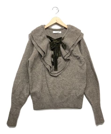 【中古・古着通販】her Lip To ハーリップトゥ Lace Up Wool Blend Pullover ブラウン サイズ F