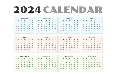 Free Vector New Year Calendar Template A Printable Design Vector