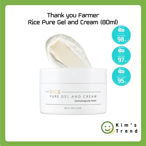 Thank You Farmer Rice Pure Gel And Cream Ml Dermatologically