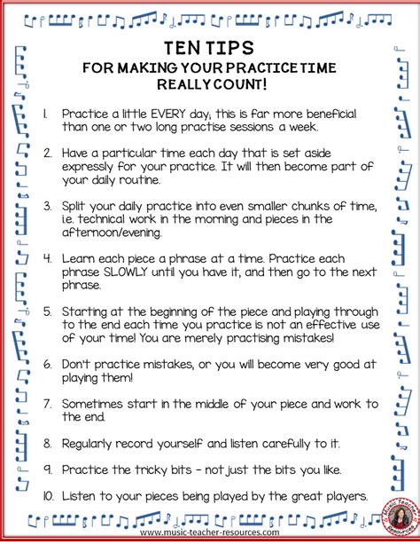 ten practice tips  making  practice time  count