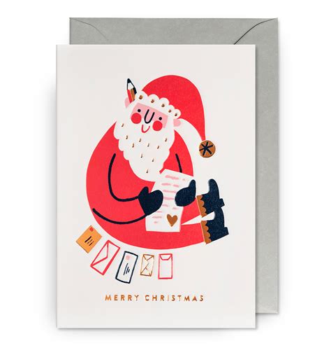 Merry Christmas Santa Card Christmas Card Illustration Santa