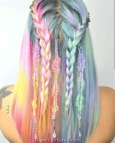 104 Idées De Couleurs De Cheveux Arc En Ciel Pastel Et Caché