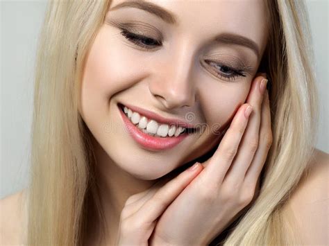 Portrait Of Beautiful Blonde Woman Stock Photo Image Of Beautician Blonde