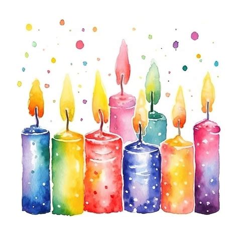 Premium Ai Image Watercolor Candles Illustration