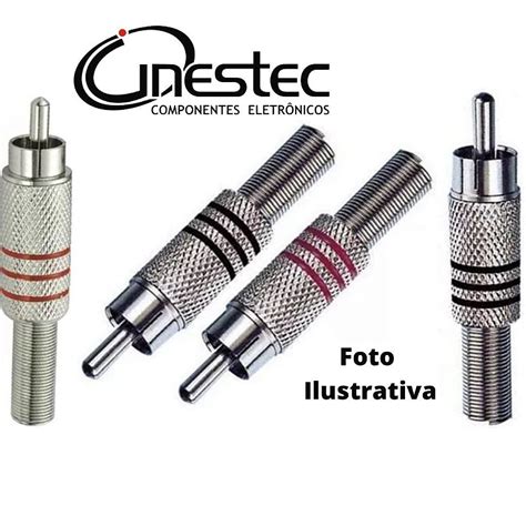 PLUG RCA METALICO MOLA 6mm PRETO Cinestec