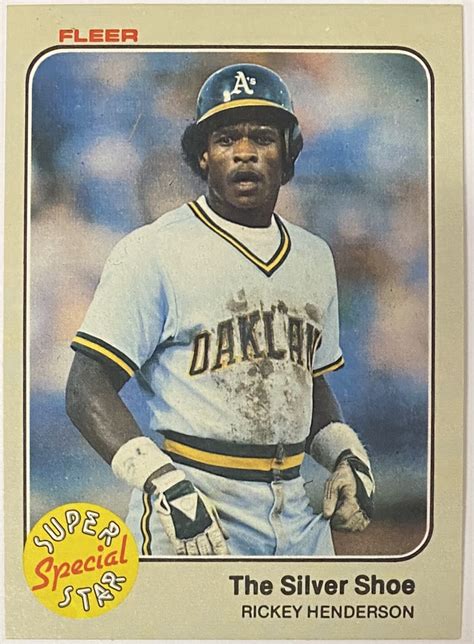 Rickey Henderson 1983 Fleer Oakland Athletics Baseball The Silver Shoe