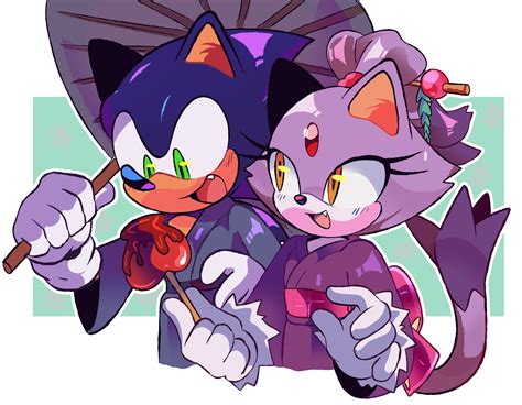 Sonic The Hedgehog And Blaze The Cat Sonic And More Drawn By