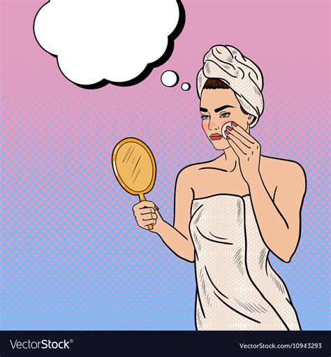 Pop Art Beautiful Woman Removing Makeup Royalty Free Vector