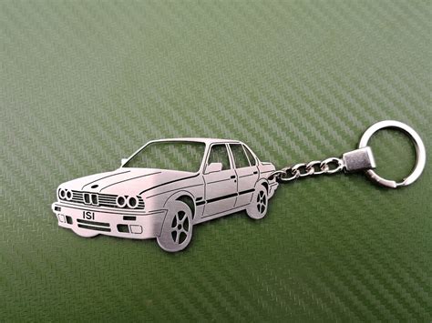 Custom Car Keychain for BMW E30 4 DOORS, Stainless Steel Key Ring for Birthday Gift With ...