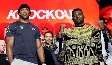 VÍDEO Francis Ngannou e Anthony Joshua se encaram pela primeira vez