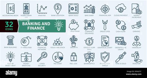 Banking And Finance Icons Pack Thin Line Icons Set Simple Vector Icons