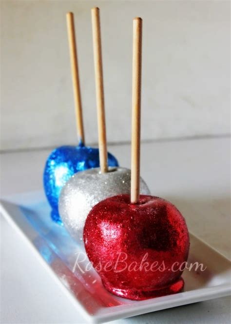 Happy 4th Of July With Glittery Candy Apples Rose Bakes