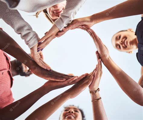 Premium Photo Diversity Teamwork And Hands In Circle Synergy Of