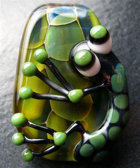 Frog Pendant Glass Lampwork Pendant Focal Bead Charm Etsy