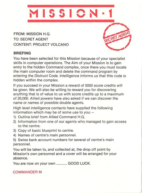 Mission Brief Template