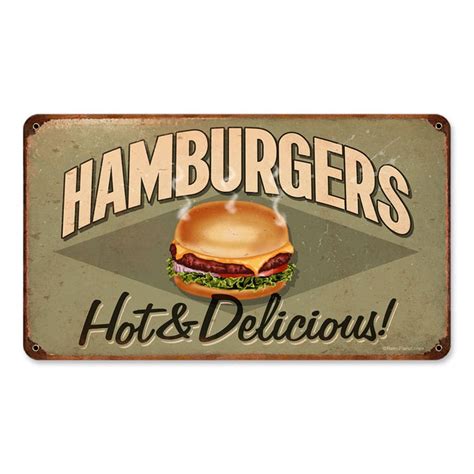 Hamburgers Vintage Metal Sign Cuadros Retro Carteles Vintage Láminas Para Decoupage