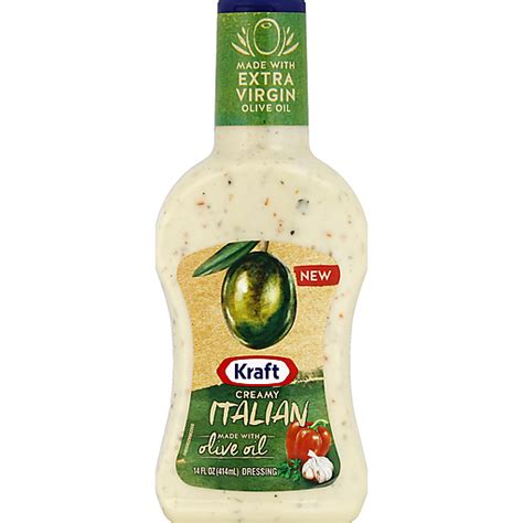 Kraft Creamy Italian Olive Oil Dressing 14 Fl Oz Bottle Salad Dressing Reasors