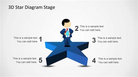 3D Star diagram다이어그램 Template for 무료ppt템플릿